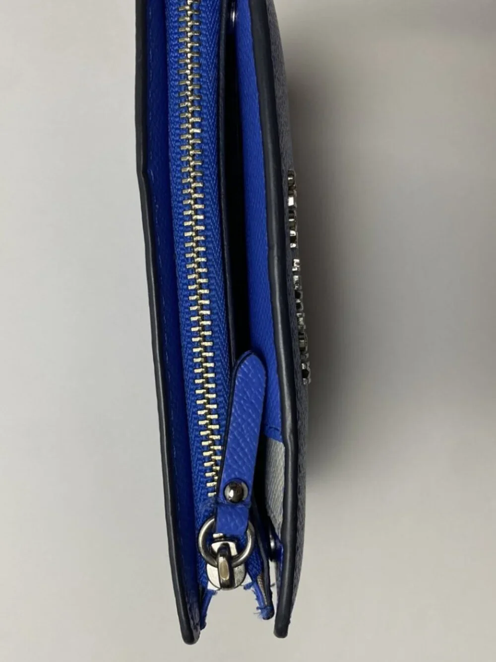 Michael Kors Blue Saffiano Leather Wallet - Picture 8 of 11